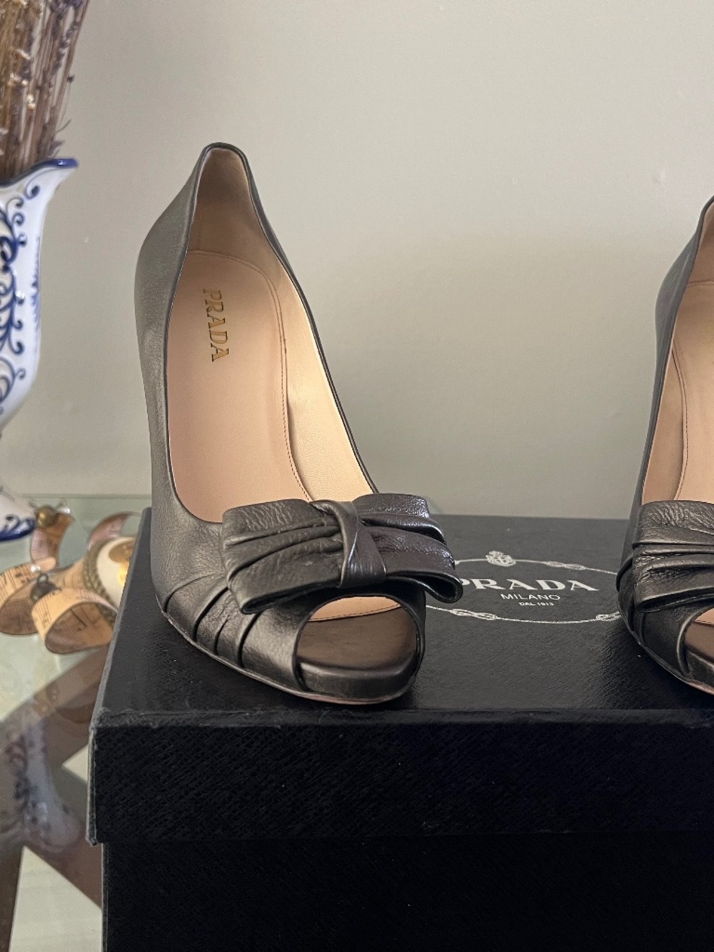 Prada plomb heels